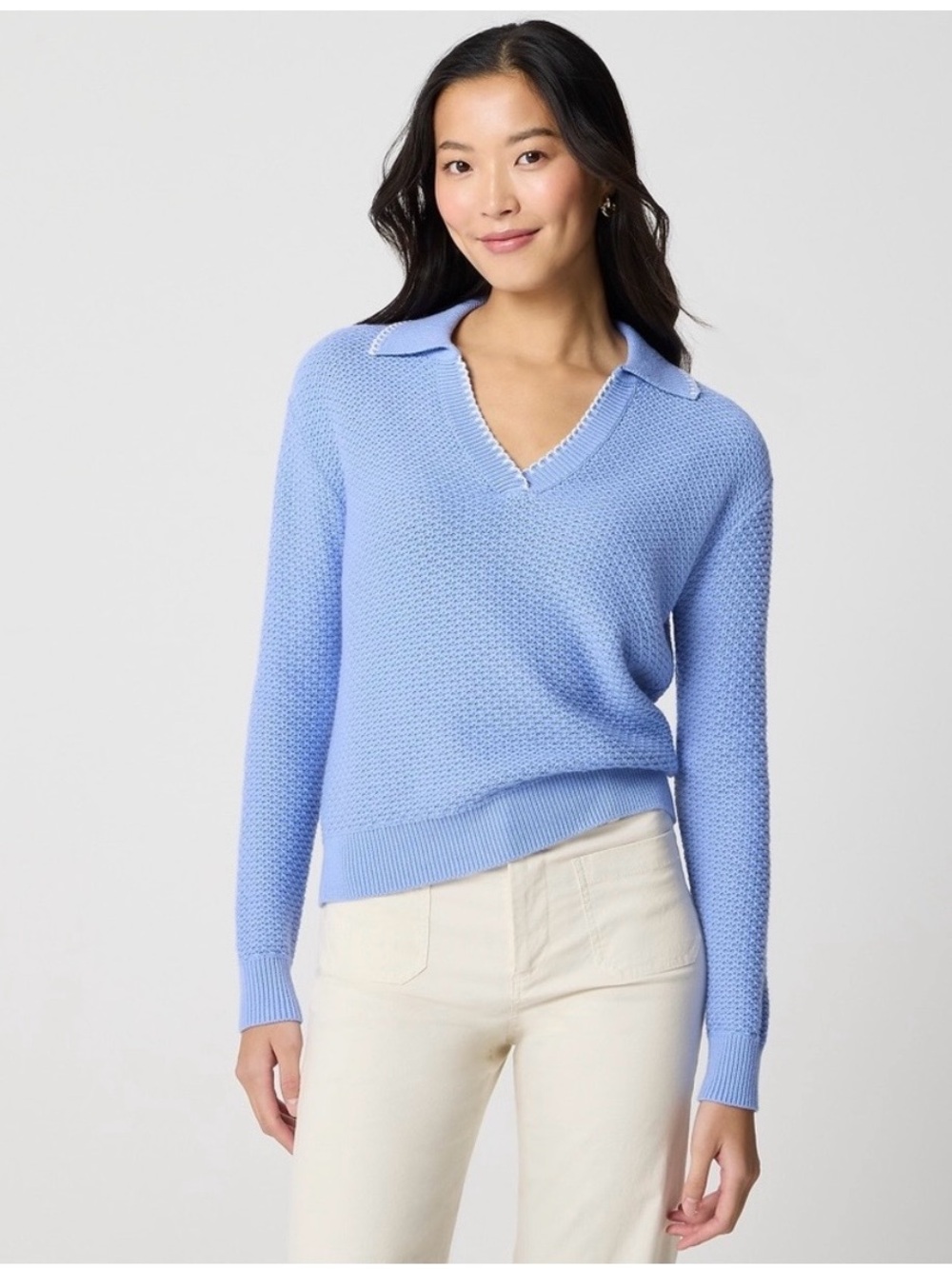 J. Crew Tipped Textured Sweater Polo